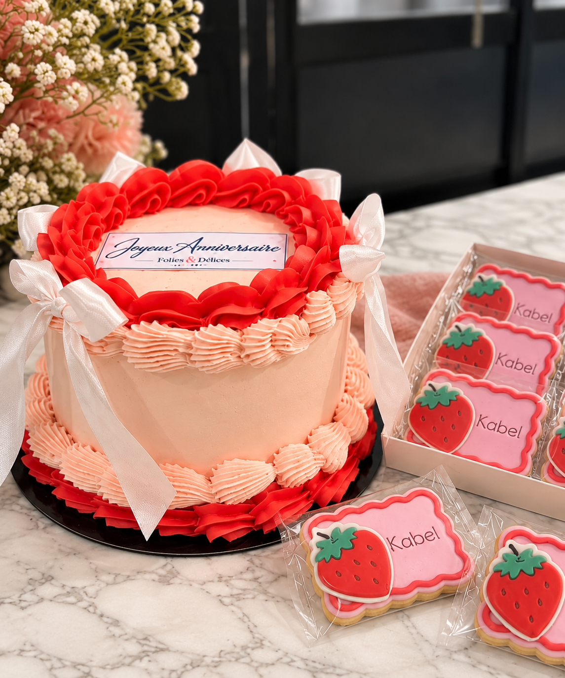 layercake et biscuits décorée de chez Folies et delices de judy