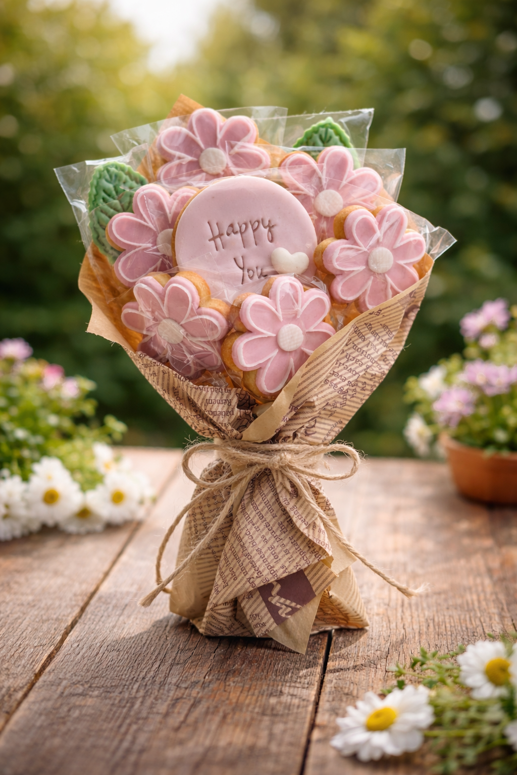 Bouquet gourmand de biscuits sablés décorés – Les Folies Gourmandes de Judy